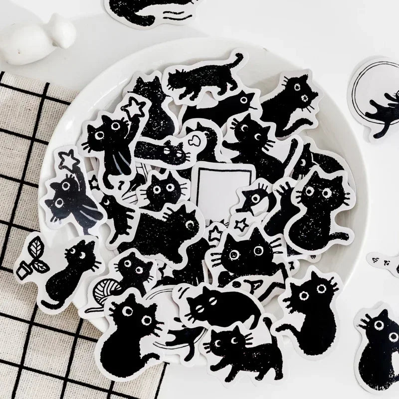 Black cat wall stickers
