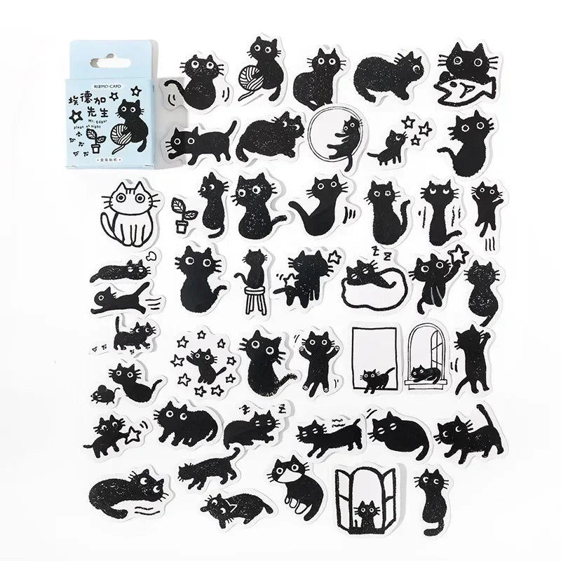 Black cat wall stickers