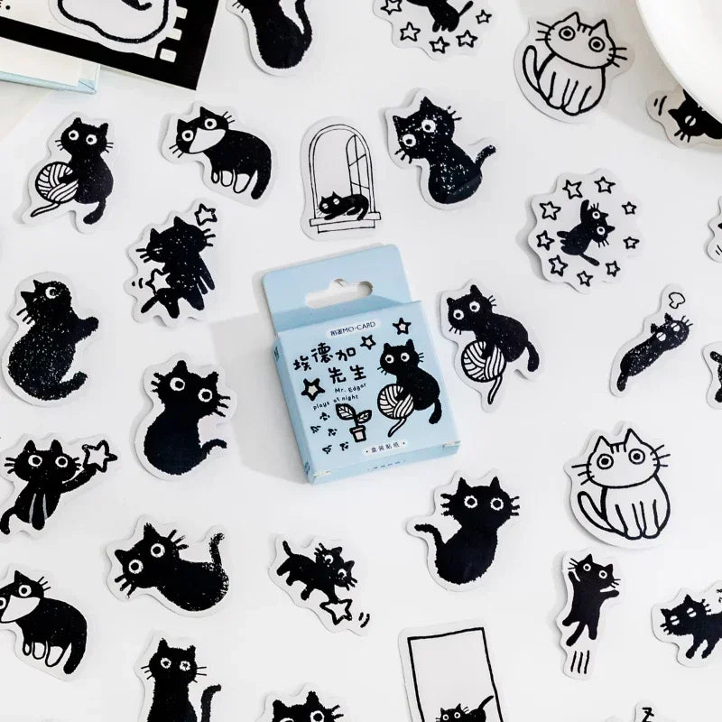 Black cat wall stickers