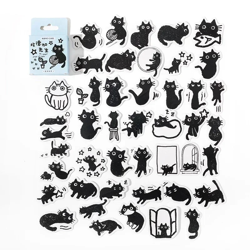 Black cat wall stickers