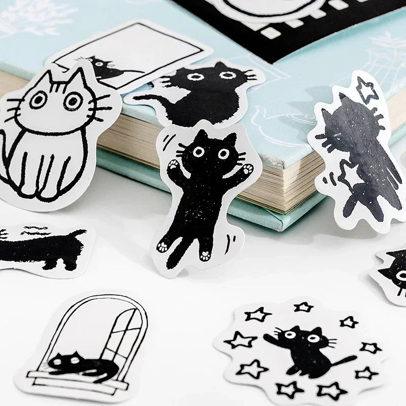 Black cat wall stickers