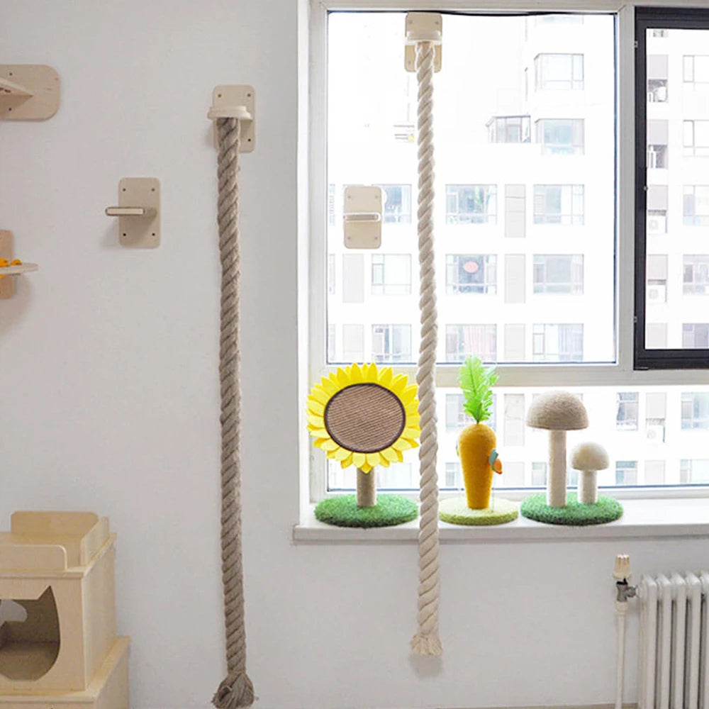Wall-Mounted Cat Climbing Rope