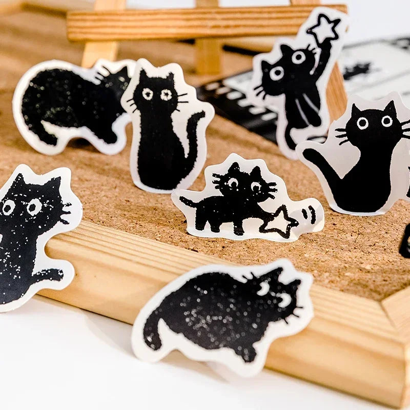 Black cat wall stickers