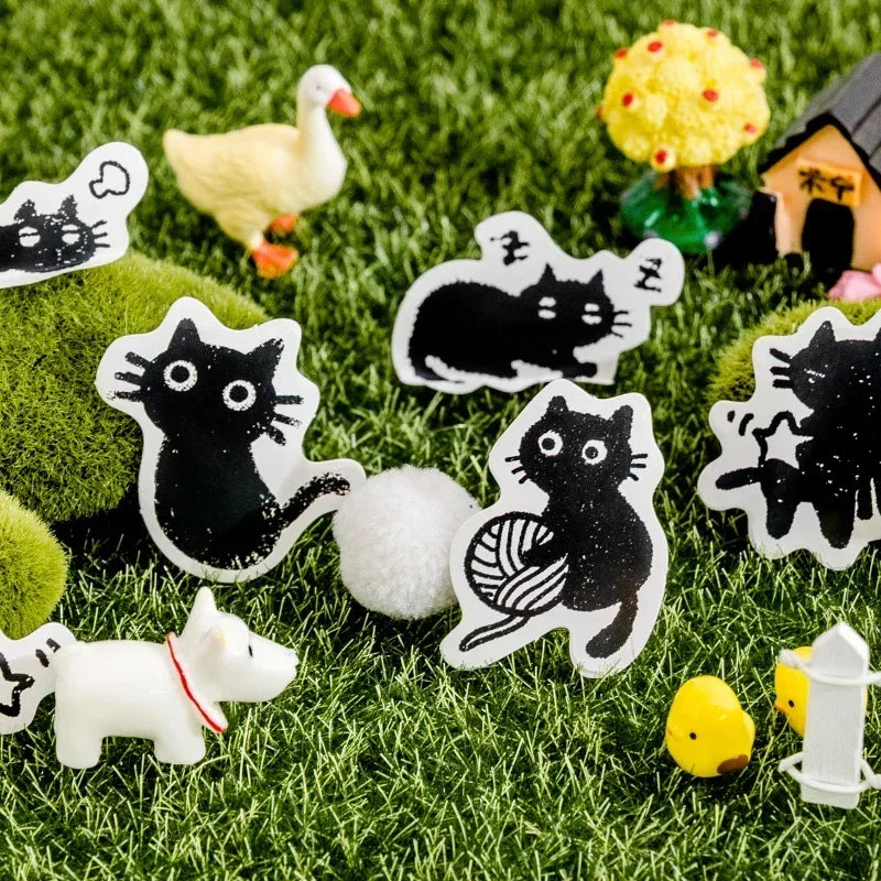 Black cat wall stickers