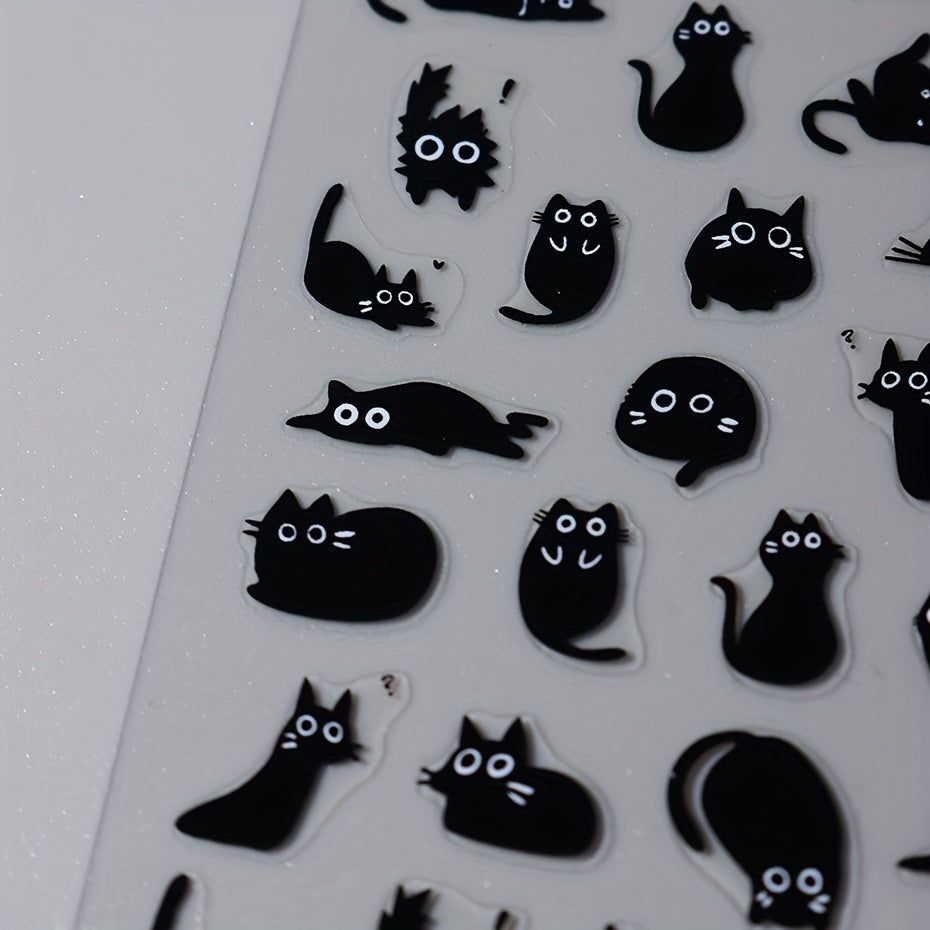 Nail Art Stickers / Black cats lovers