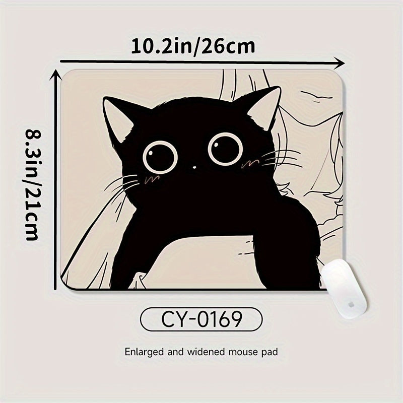 Adorable Black Cat Mouse Pad