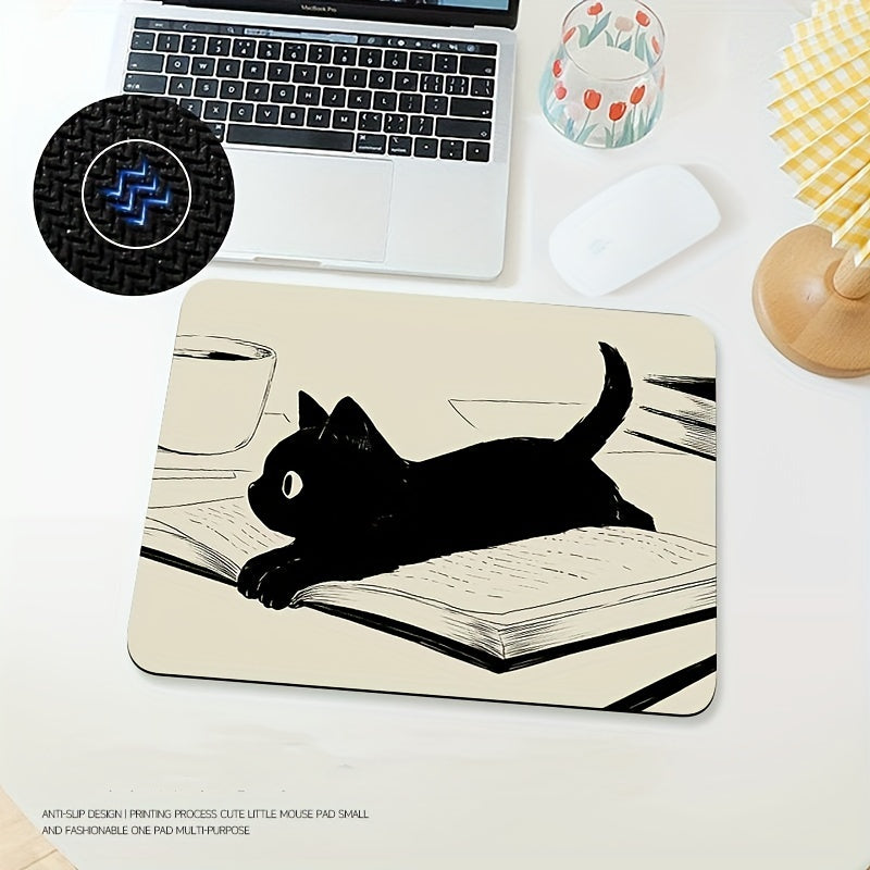 Adorable Black Cat Mouse Pad