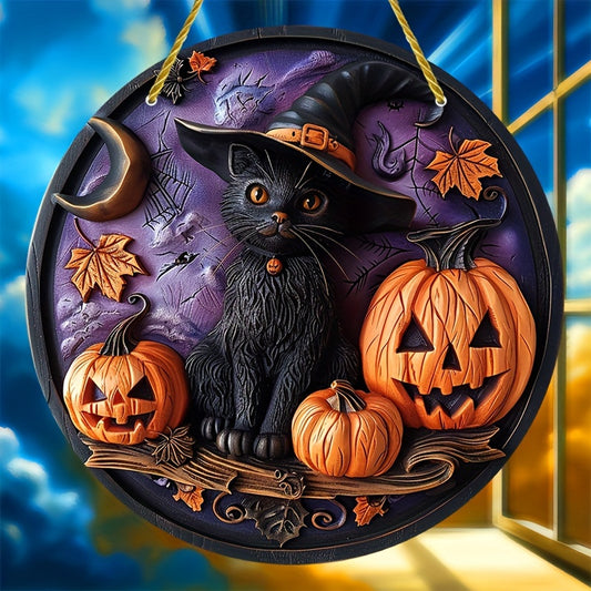 Halloween Cats And Pumpkins Decor