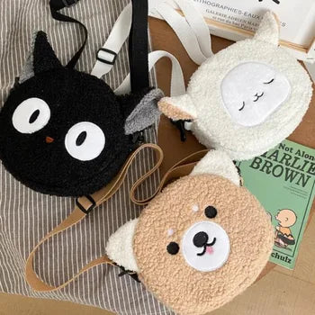 Japanese Style Kawaii Bag Women Cartoon Plush Shoulder Bag For Women