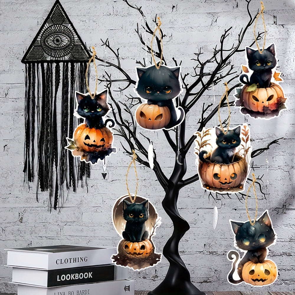 6pcs Halloween Black Cat