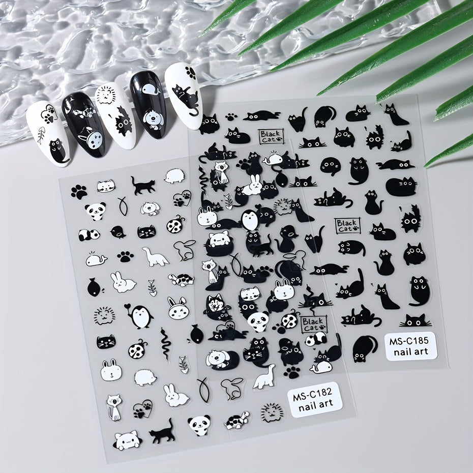 Nail Art Stickers / Black cats lovers