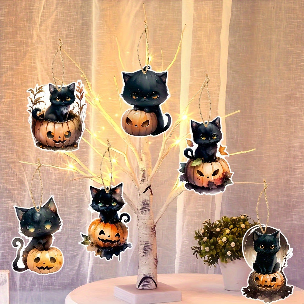 6pcs Halloween Black Cat