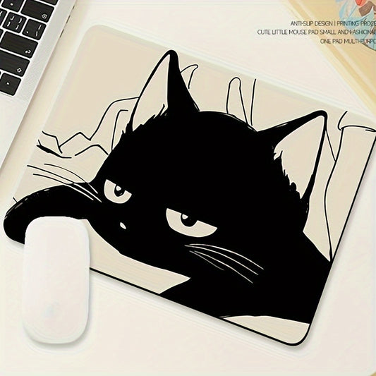 Adorable Black Cat Mouse Pad