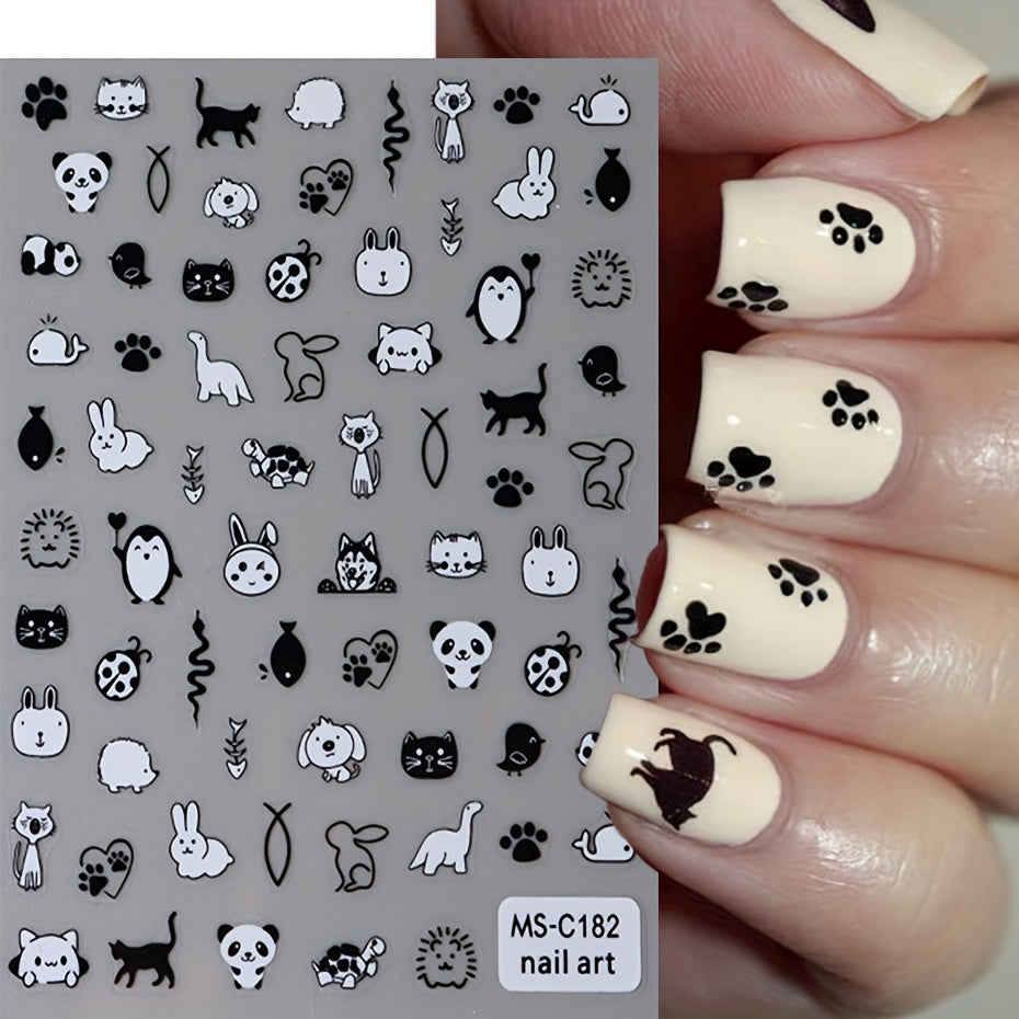 Nail Art Stickers / Black cats lovers