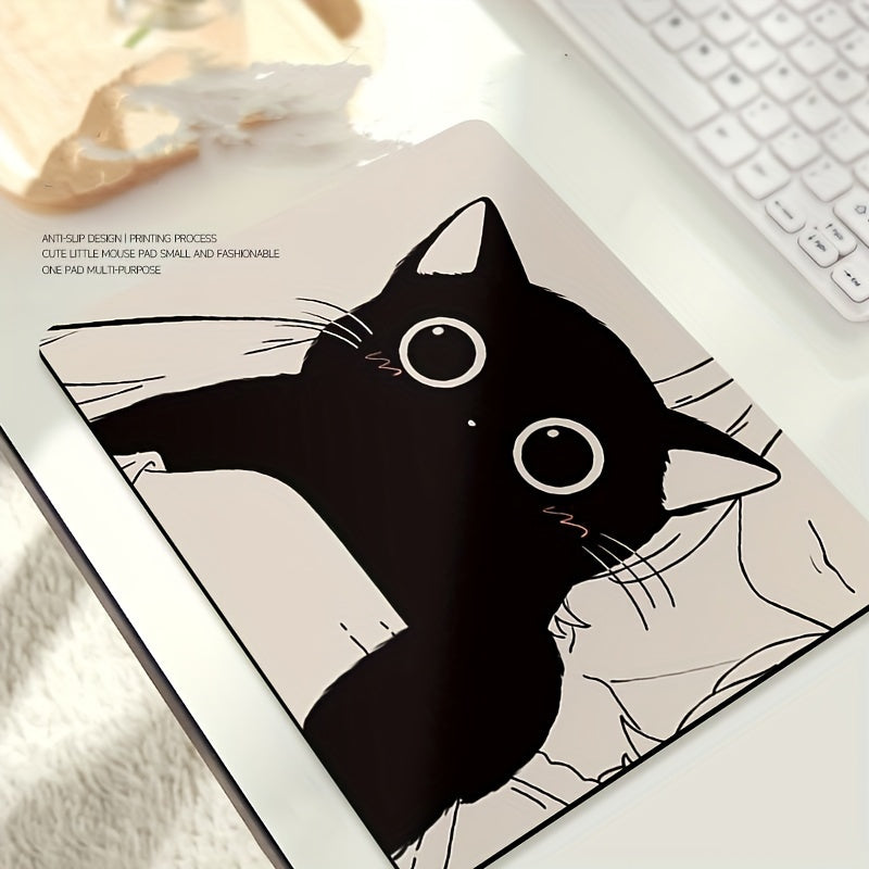 Adorable Black Cat Mouse Pad