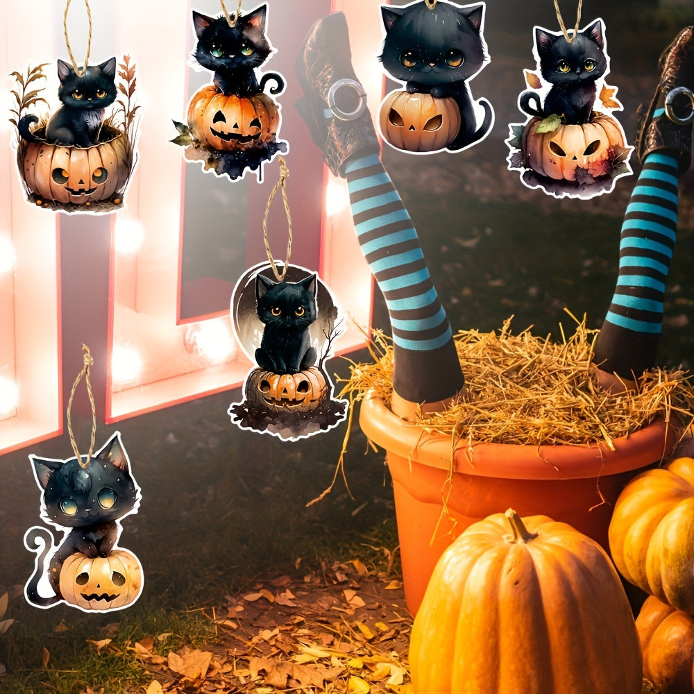 6pcs Halloween Black Cat