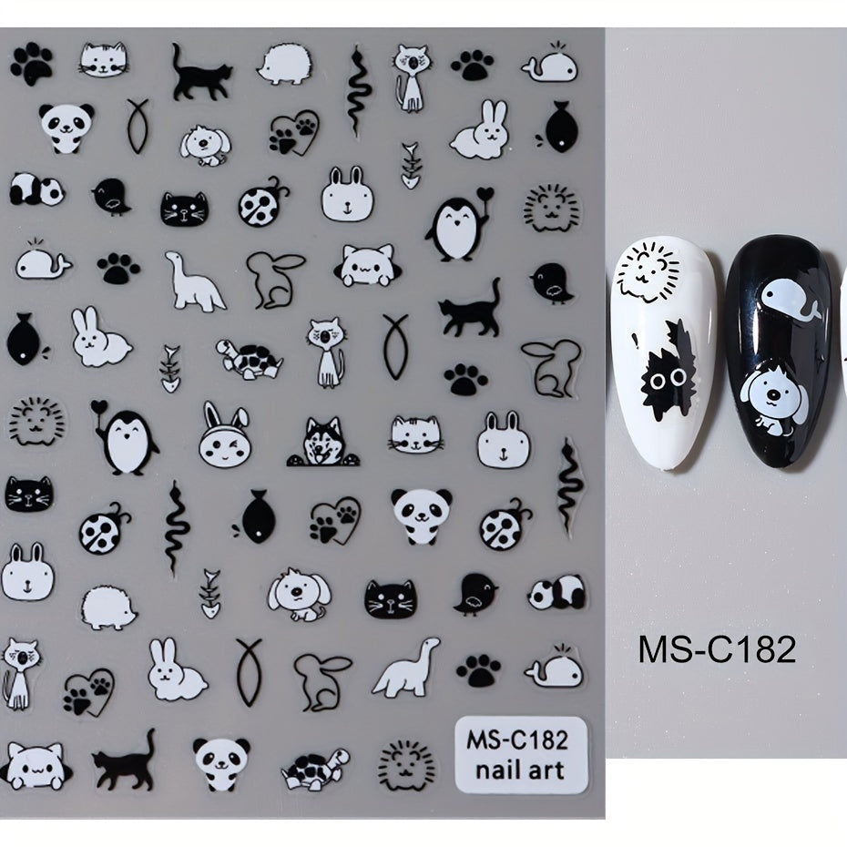 Nail Art Stickers / Black cats lovers