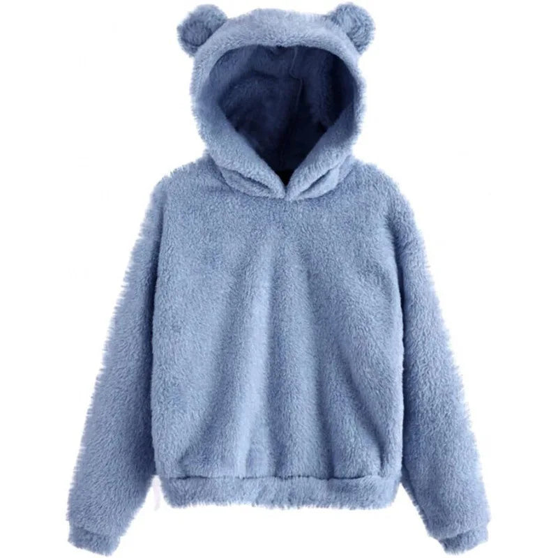 Women's Autumn Winter Long Sleeve Rabbit Hoodie