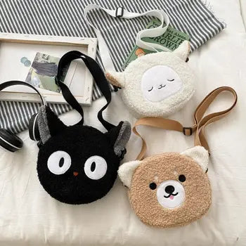 Japanese Style Kawaii Bag Women Cartoon Plush Shoulder Bag For Women