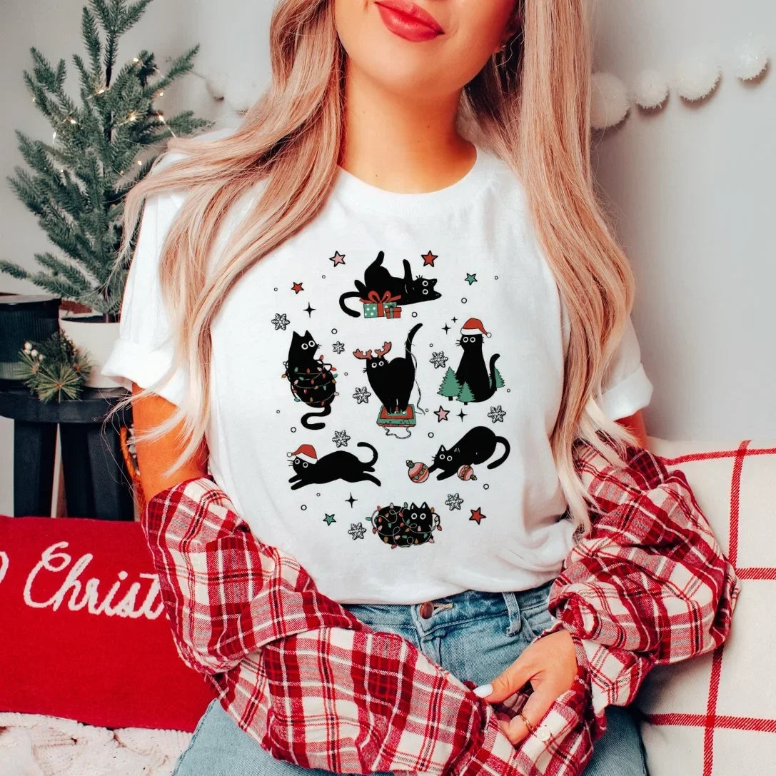 Christmas Black Cat Santa Hat