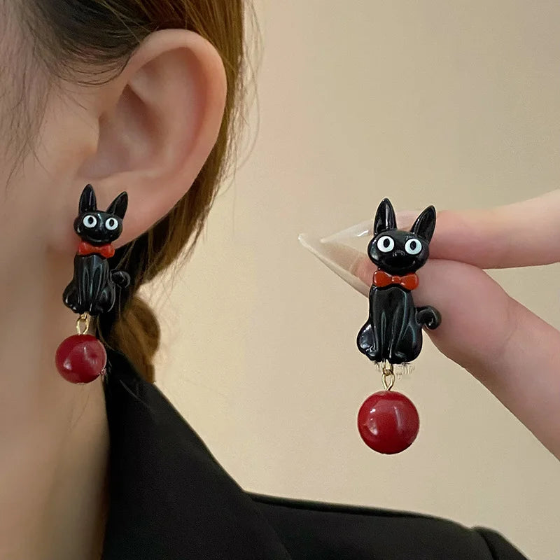 Sweet  Black Cat Earrings