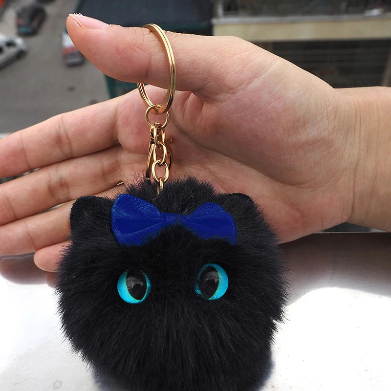 Black Plush Cat Keyring