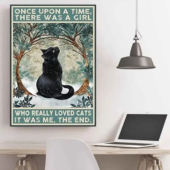 Black Cat Once Upon A Time There Was A Girl Who Really Loved Wall Art
