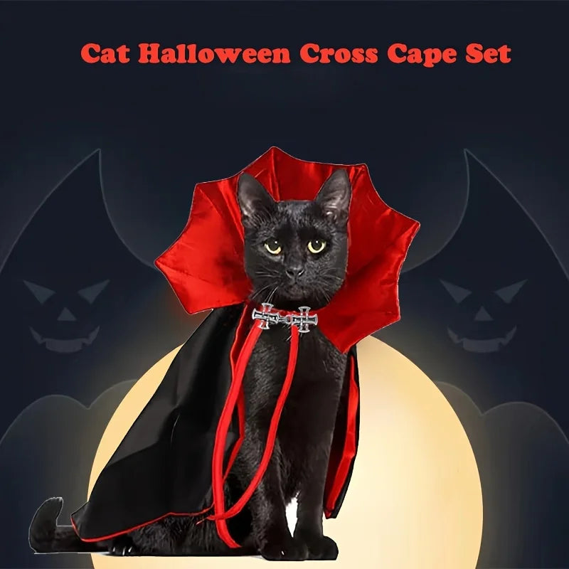 Spooky Halloween Vampire Couture for Cats