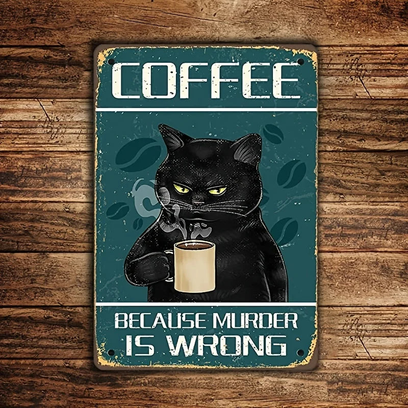 Coffee Because Murder Is Wrong Wall Art