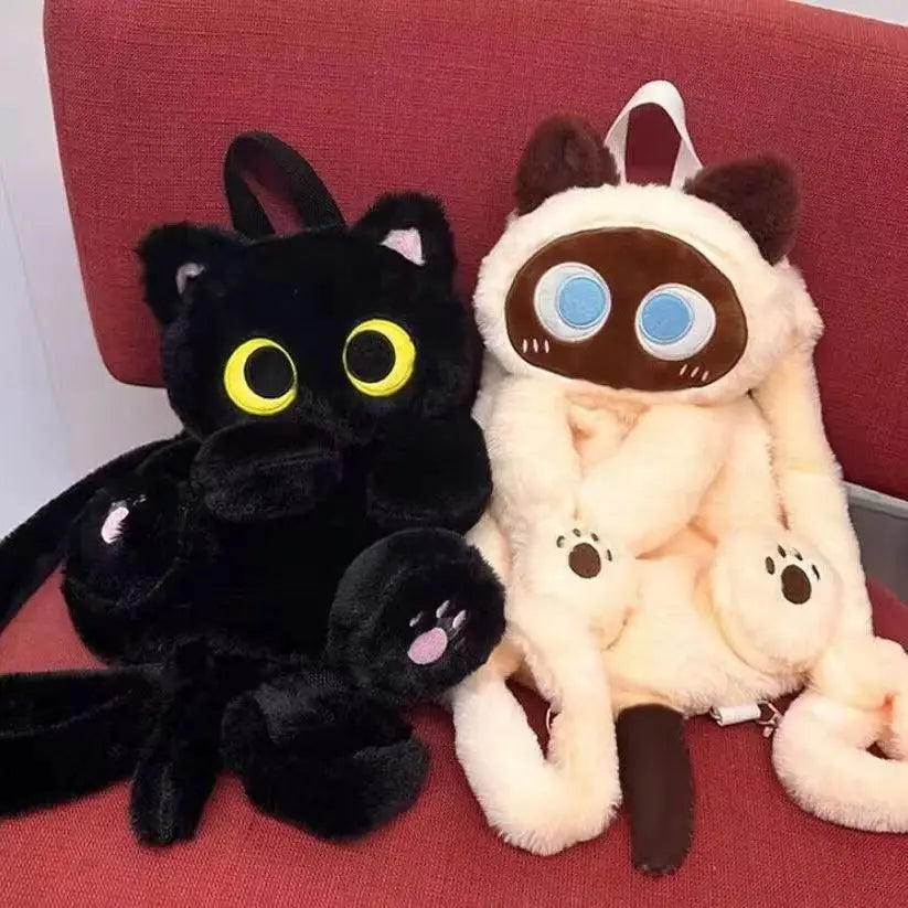 Big Eyes Cat Plush Toy Backpack