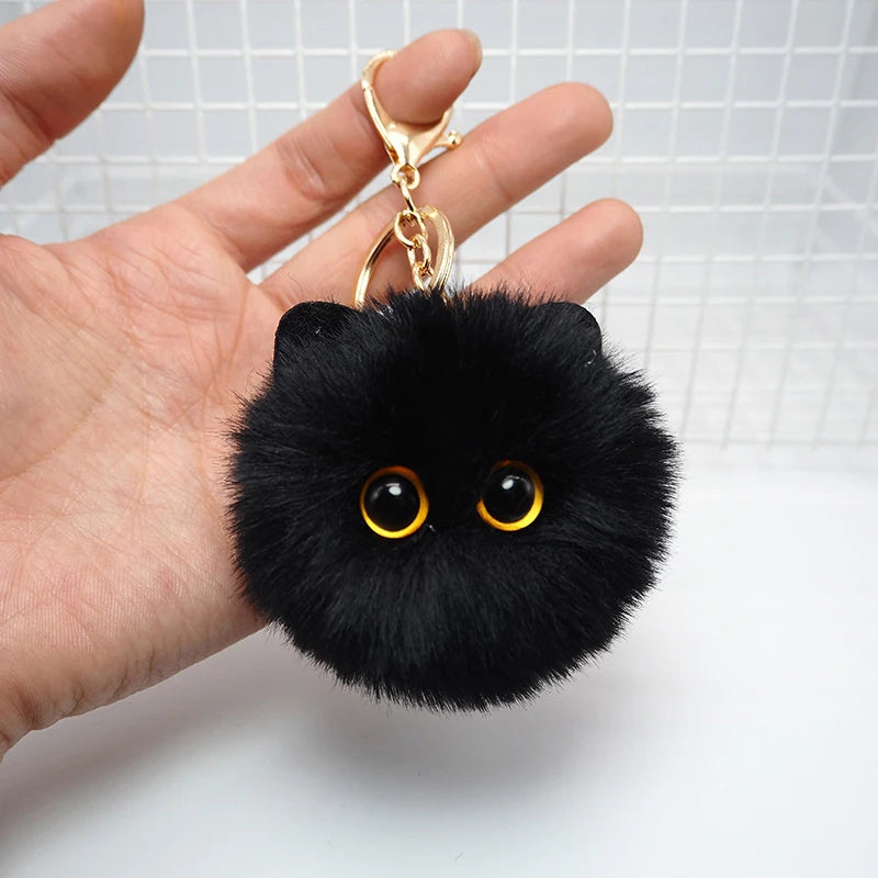 Black Plush Cat Keyring