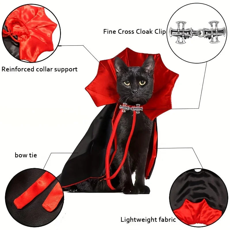 Spooky Halloween Vampire Couture for Cats