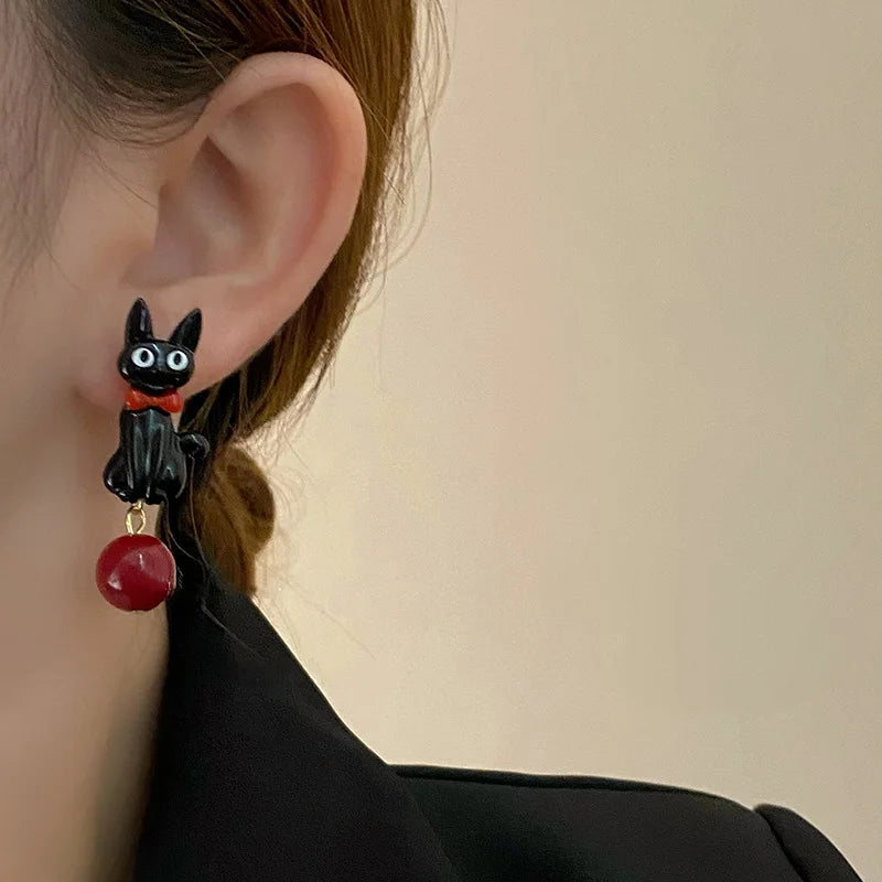 Sweet  Black Cat Earrings