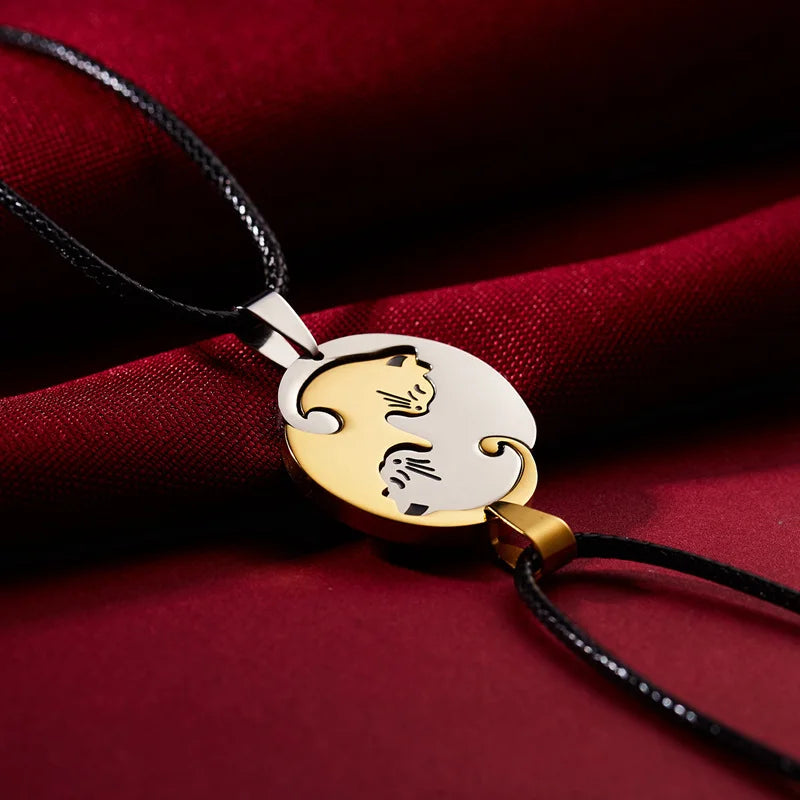 Adorable Cat Hug Couple Necklaces: A Purrfect Symbol of Friendship and Love