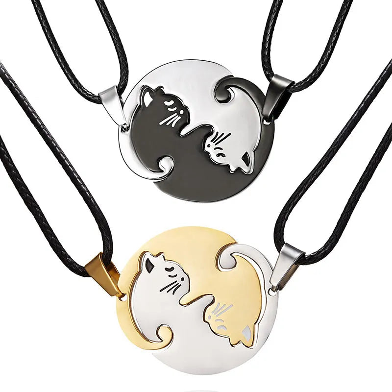 Adorable Cat Hug Couple Necklaces: A Purrfect Symbol of Friendship and Love