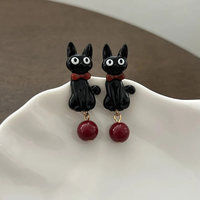 Sweet  Black Cat Earrings