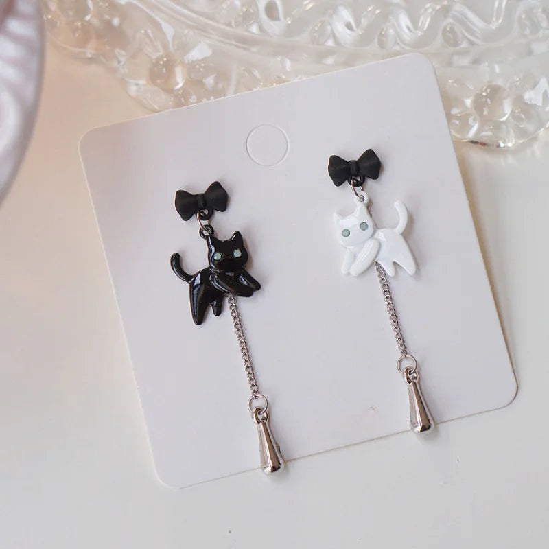 Cute Small Black Cat Earring