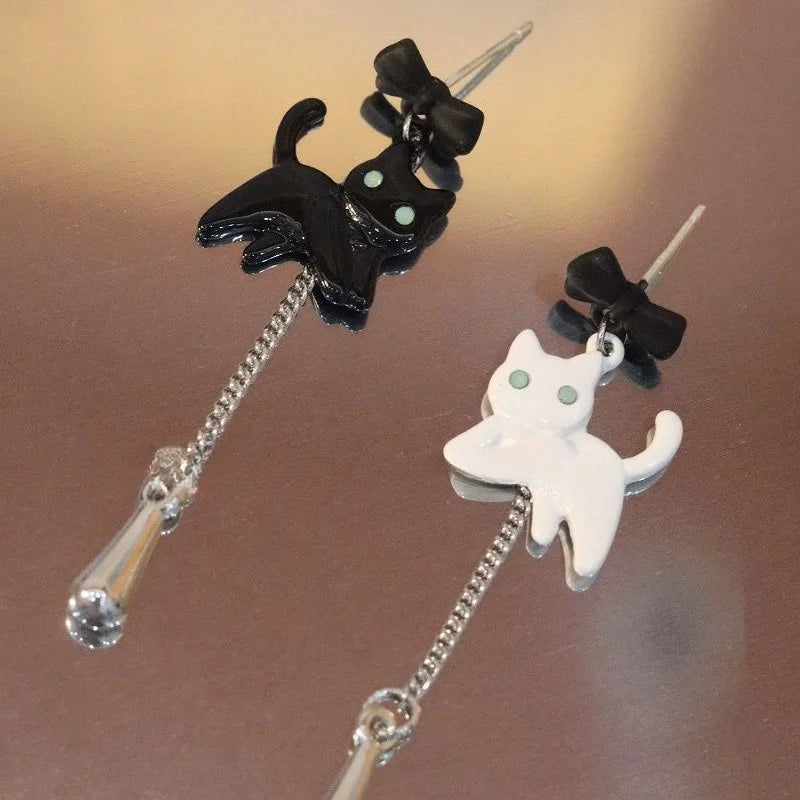 Cute Small Black Cat Earring