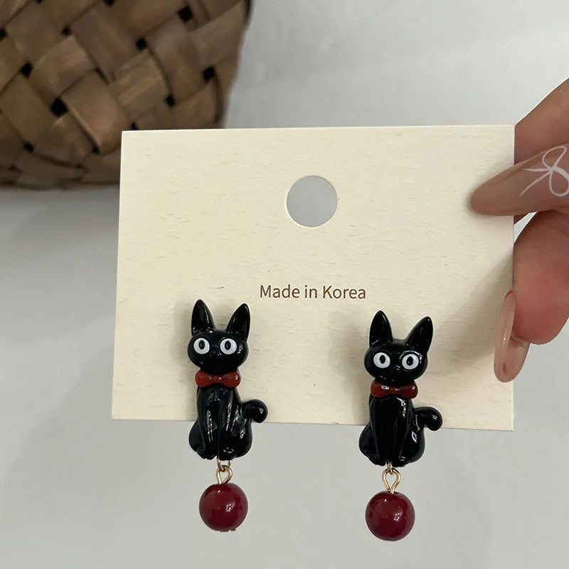 Sweet  Black Cat Earrings