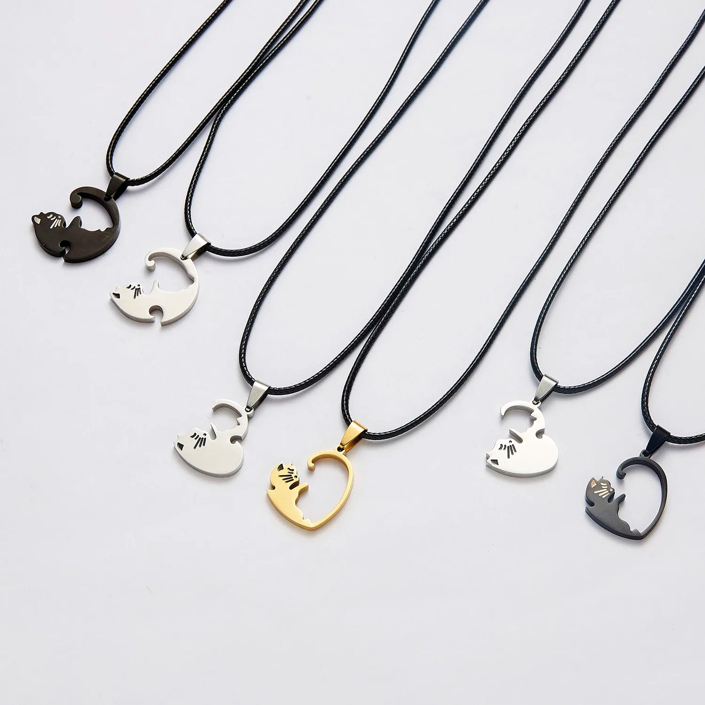 Adorable Cat Hug Couple Necklaces: A Purrfect Symbol of Friendship and Love