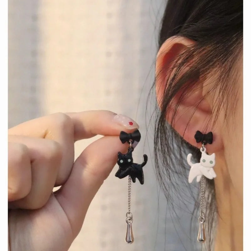 Cute Small Black Cat Earring