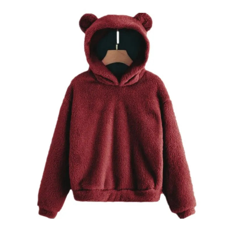 Women's Autumn Winter Long Sleeve Rabbit Hoodie