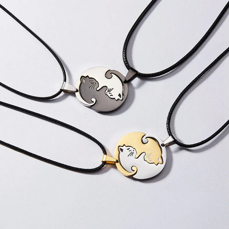 Adorable Cat Hug Couple Necklaces: A Purrfect Symbol of Friendship and Love