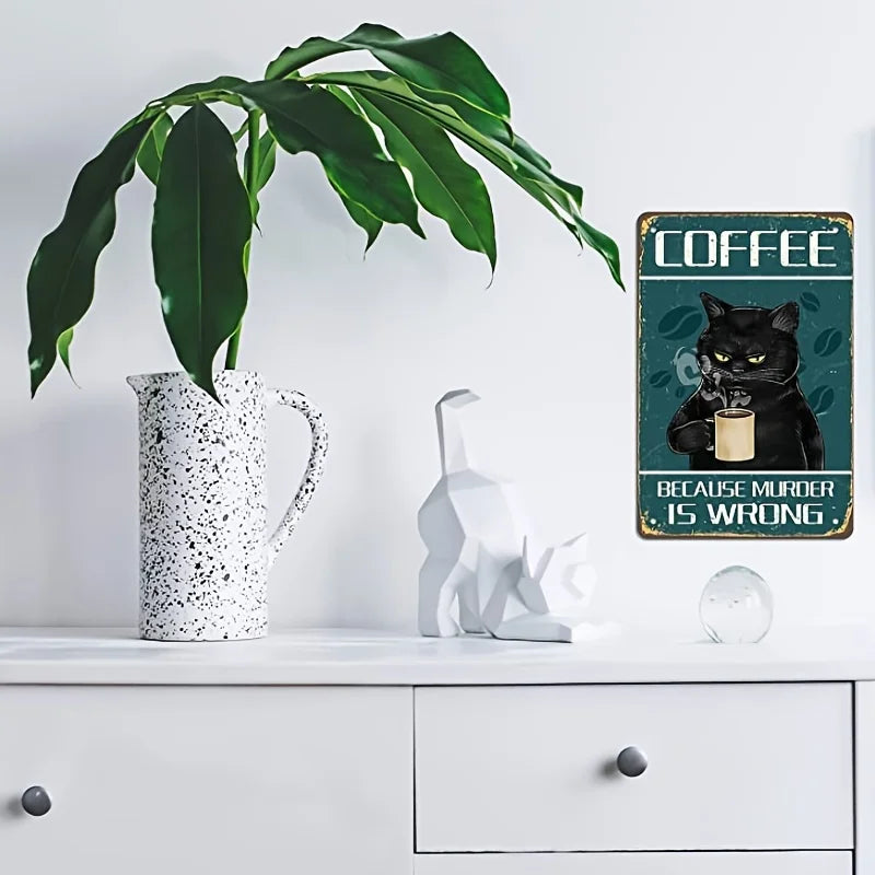 Coffee Because Murder Is Wrong Wall Art