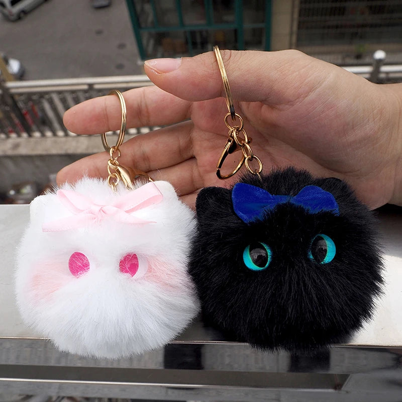 Black Plush Cat Keyring