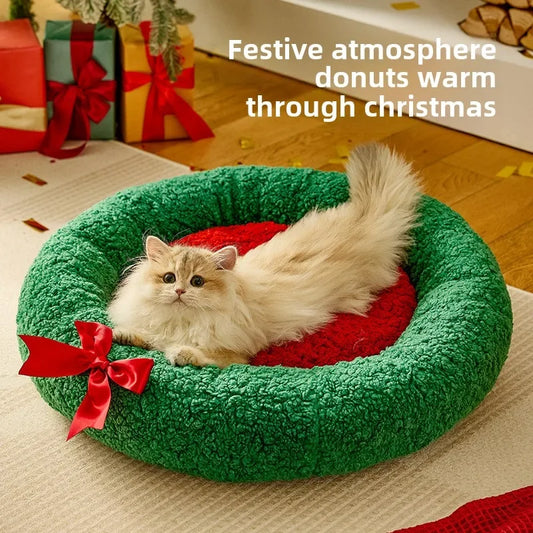 New Christmas Cat Nest Warm Bed