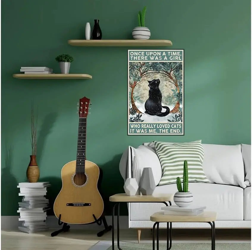 Black Cat Once Upon A Time There Was A Girl Who Really Loved Wall Art