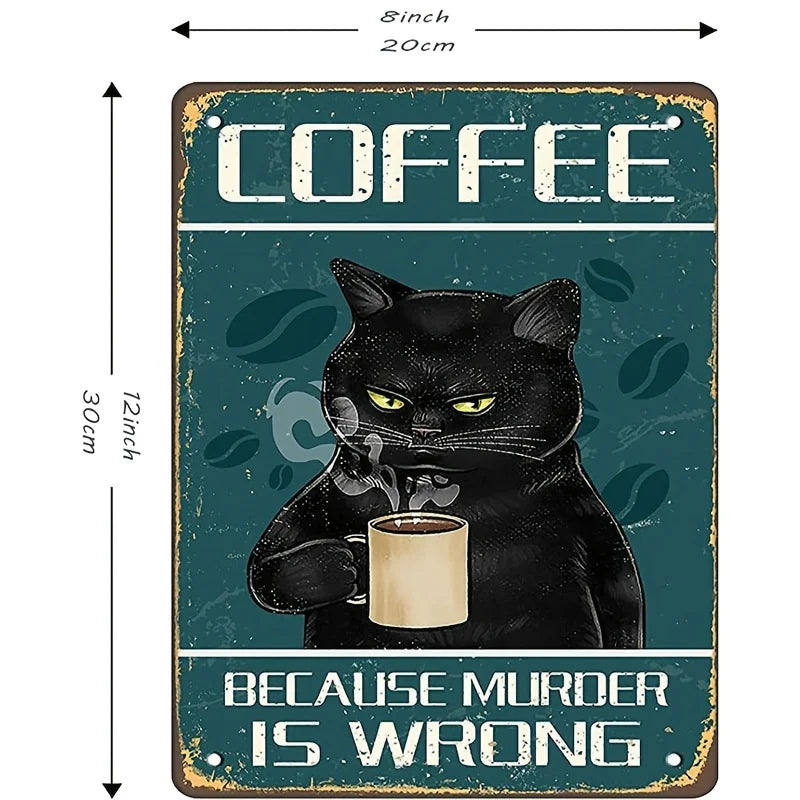 Coffee Because Murder Is Wrong Wall Art
