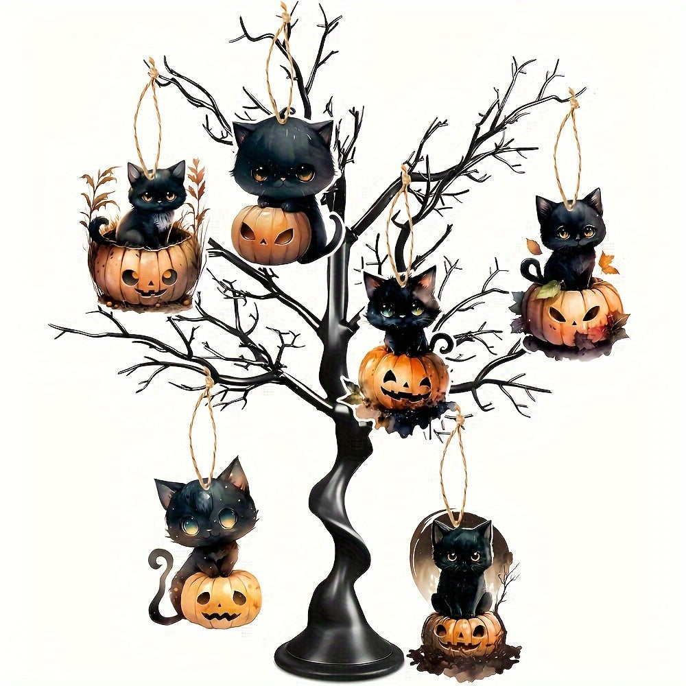 6pcs Halloween Black Cat