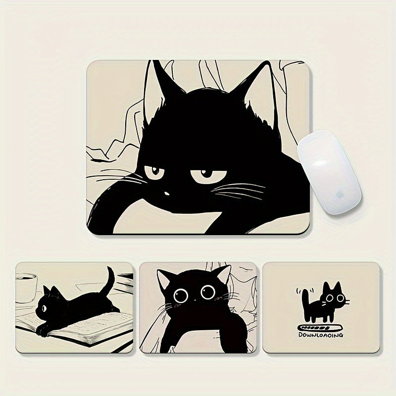 Adorable Black Cat Mouse Pad